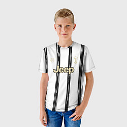 Футболка детская Juventus Home Authentic style 202122, цвет: 3D-принт — фото 2