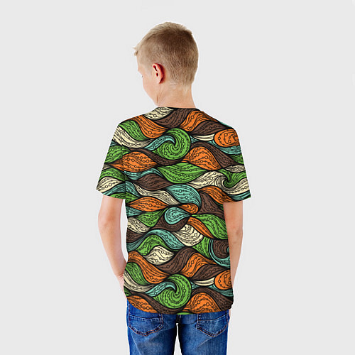 Детская футболка Абстрактные волны / 3D-принт – фото 4