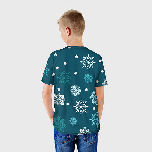 Детская футболка Зимние снежинки / 3D-принт – фото 4