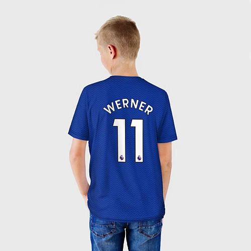 Детская футболка Челси форма Werner 20-21 / 3D-принт – фото 4
