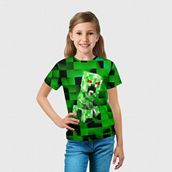 Футболка детская Minecraft creeper, цвет: 3D-принт — фото 2