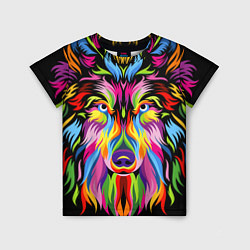 Детская футболка Neon wolf