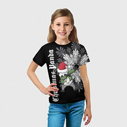 Футболка детская Рождественская панда - даб, цвет: 3D-принт — фото 2