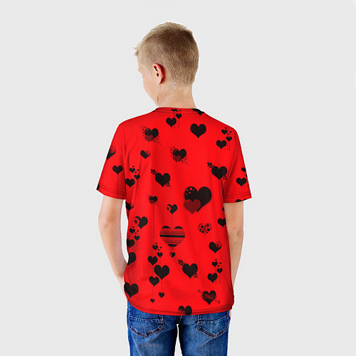 Детская футболка Сердечки / 3D-принт – фото 4