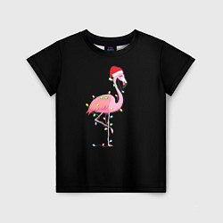 Детская футболка Новогодний Фламинго