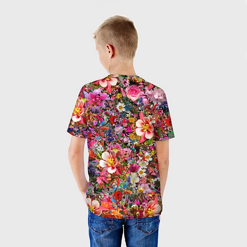 Детская футболка Разные цветы / 3D-принт – фото 4