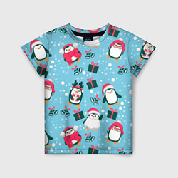 Детская футболка Новогодние Пингвины