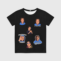 Футболка детская Kizaru Стикеры, цвет: 3D-принт