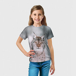 Футболка детская Рысь, цвет: 3D-принт — фото 2