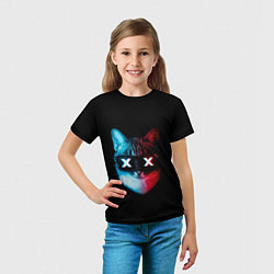 Футболка детская Кот XX, цвет: 3D-принт — фото 2