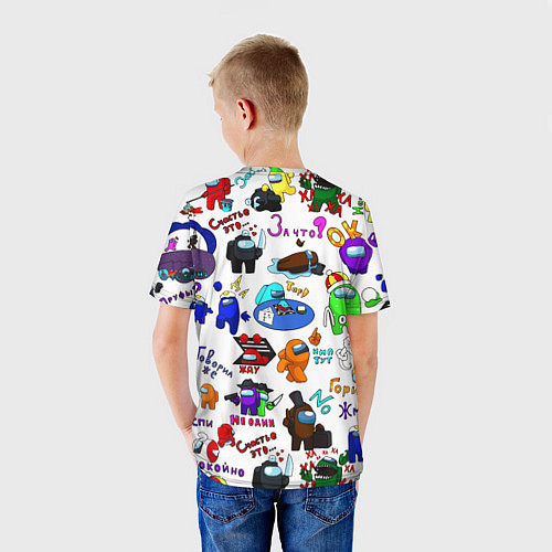 Детская футболка AMONG US STICKERBOMBING / 3D-принт – фото 4