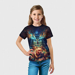Футболка детская Сова Космос, цвет: 3D-принт — фото 2