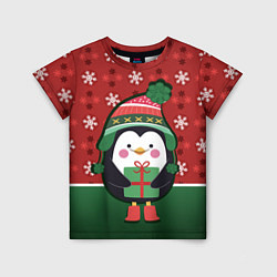 Детская футболка Пингвин Новый год