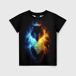 Детская футболка Волки в огне