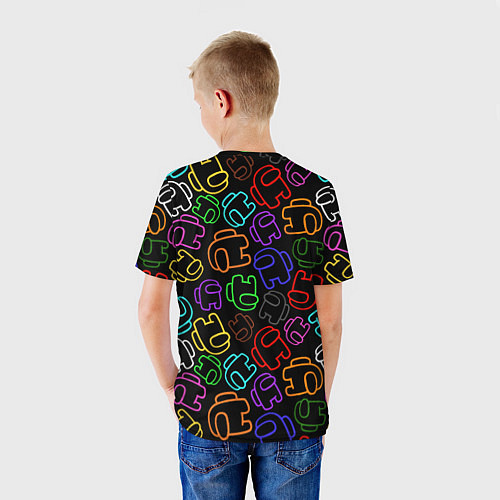 Детская футболка AMONG US NEON / 3D-принт – фото 4