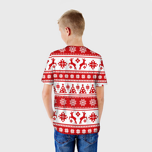 Детская футболка Новый Год Олени и снежинки / 3D-принт – фото 4