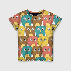 Детская футболка Разноцветные совы
