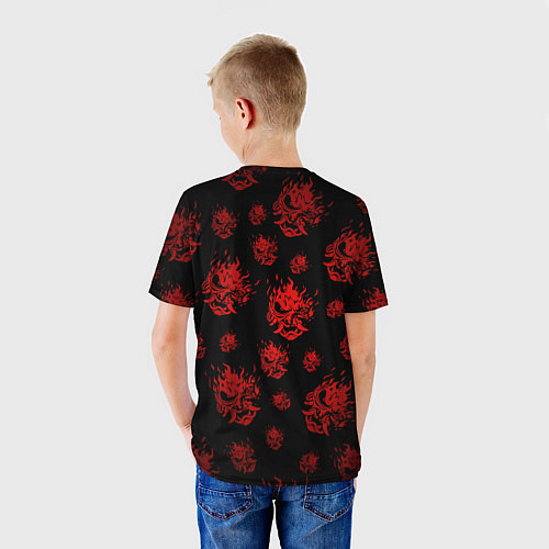 Детская футболка Samurai pattern - красный / 3D-принт – фото 4