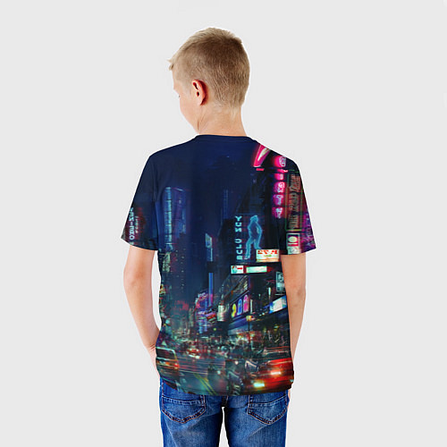 Детская футболка Киберпанк 2077 глитч / 3D-принт – фото 4