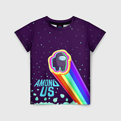 Детская футболка AMONG US neon rainbow