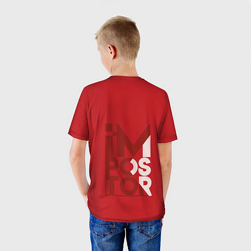 Детская футболка AMONG US RED IMPOSTOR / 3D-принт – фото 4