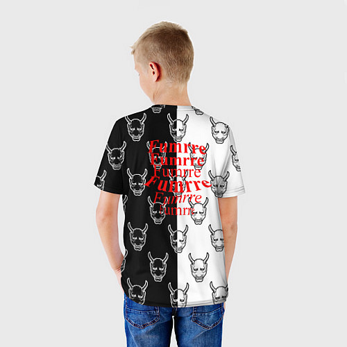 Детская футболка DEMON BLACKWHITE 2 / 3D-принт – фото 4