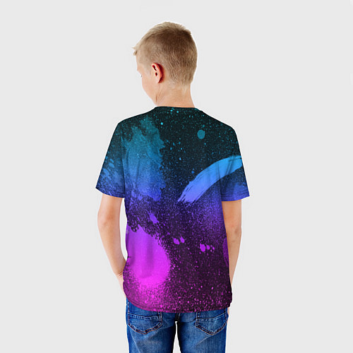 Детская футболка LAND ROVER NEON / 3D-принт – фото 4