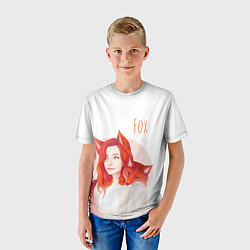 Футболка детская Девушка-лиса, цвет: 3D-принт — фото 2