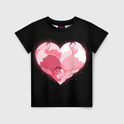 Детская футболка Лисы в форме серца