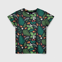 Детская футболка Лесные листочки цветочки