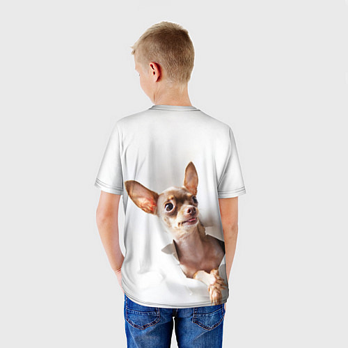 Детская футболка Чихуахуа из бумаги вылазит / 3D-принт – фото 4