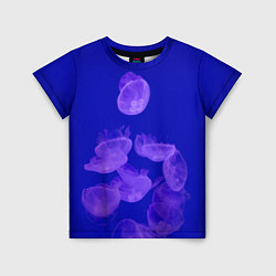 Футболка детская Медузы в синей глубине, цвет: 3D-принт