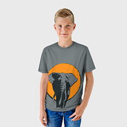 Футболка детская Африканский Слон, цвет: 3D-принт — фото 2