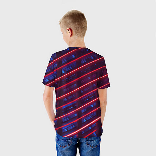 Детская футболка Неоновые полосы / 3D-принт – фото 4