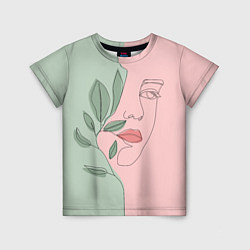 Детская футболка Девушка с листьями