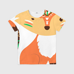 Футболка детская Лисичка этно окрас, цвет: 3D-принт