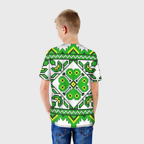 Детская футболка Славянский Узор Зеленый / 3D-принт – фото 4