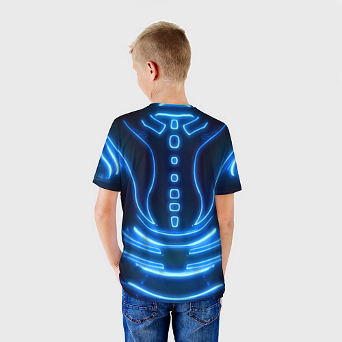 Детская футболка Неоновая броня Neon Armor / 3D-принт – фото 4