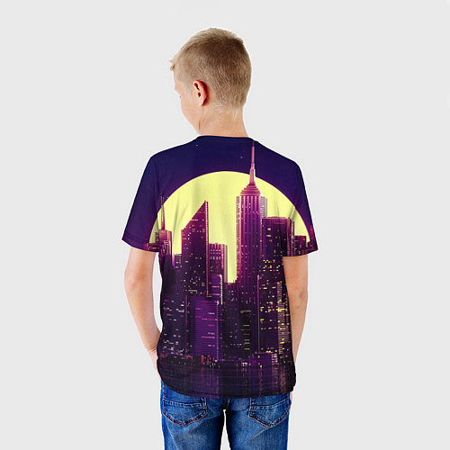 Детская футболка Неоновый город / 3D-принт – фото 4