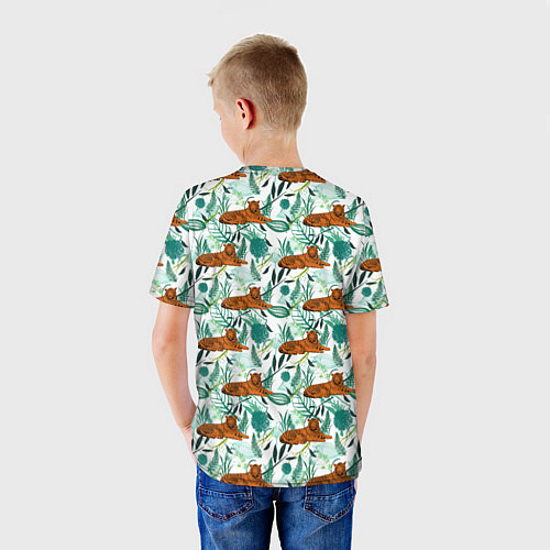 Детская футболка Цветы и Тигр Паттерн / 3D-принт – фото 4