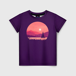 Детская футболка Закат на озере