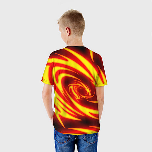 Детская футболка ОГНЕННЫЕ ВОЛНЫ FIRE STRIPES / 3D-принт – фото 4