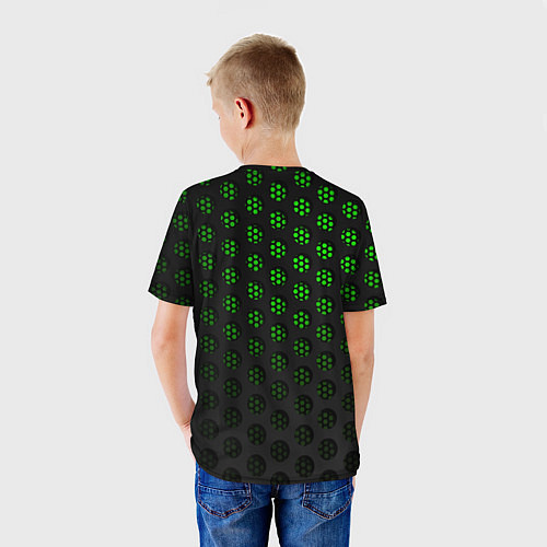 Детская футболка Зелёные соты 3D / 3D-принт – фото 4
