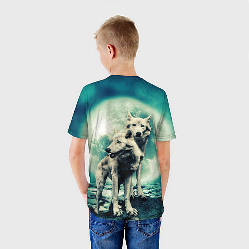 Детская футболка Волки, пара / 3D-принт – фото 4