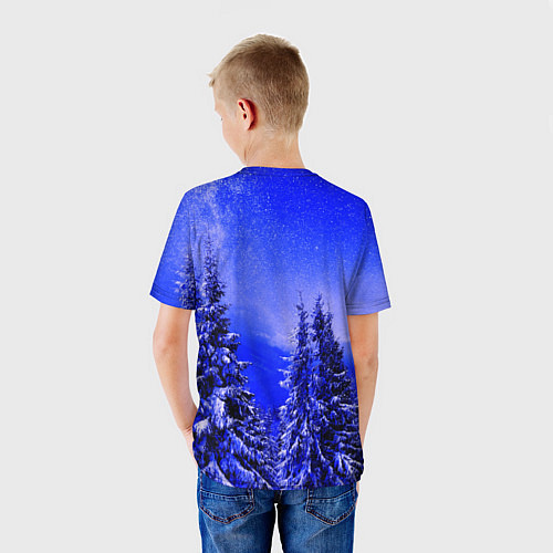 Детская футболка Зимний лес / 3D-принт – фото 4