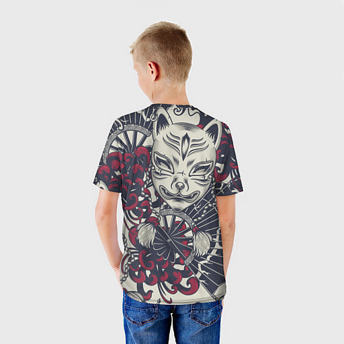 Детская футболка Маска Кицунэ Маска лисы / 3D-принт – фото 4