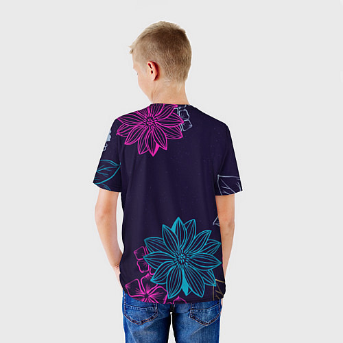 Детская футболка Красочные Цветы / 3D-принт – фото 4