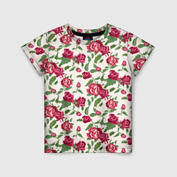 Детская футболка Узор из красных роз