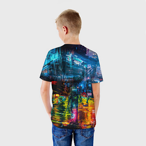 Детская футболка Сyberpunk City / 3D-принт – фото 4