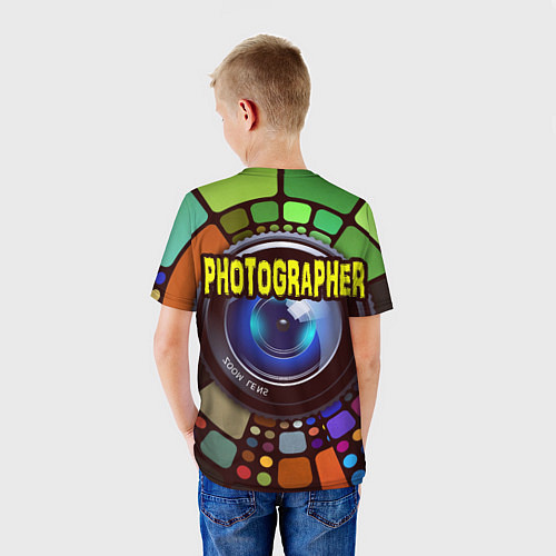 Детская футболка Фотограф и объектив / 3D-принт – фото 4